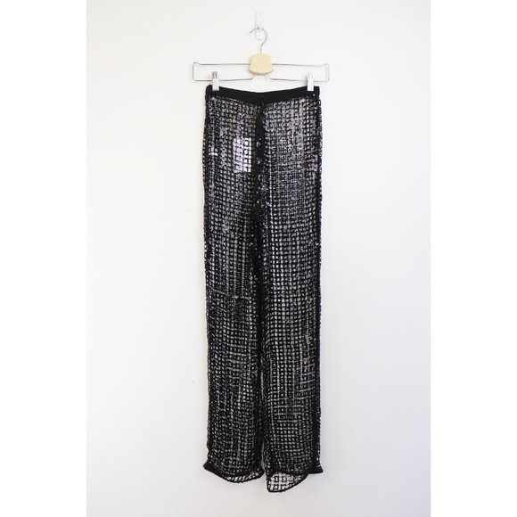 NWT Lovers + Friends Bliss Sequin High Rise Wide Leg Paillette Pant XX Small XXS - Picture 8 of 8